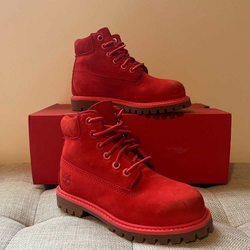 Kid’s Timberland “50th anniversary Bold Red Boots